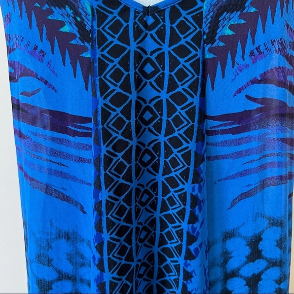 Express patterned strappy blue patterned maxi dress 5448 - Picture 6 of 11